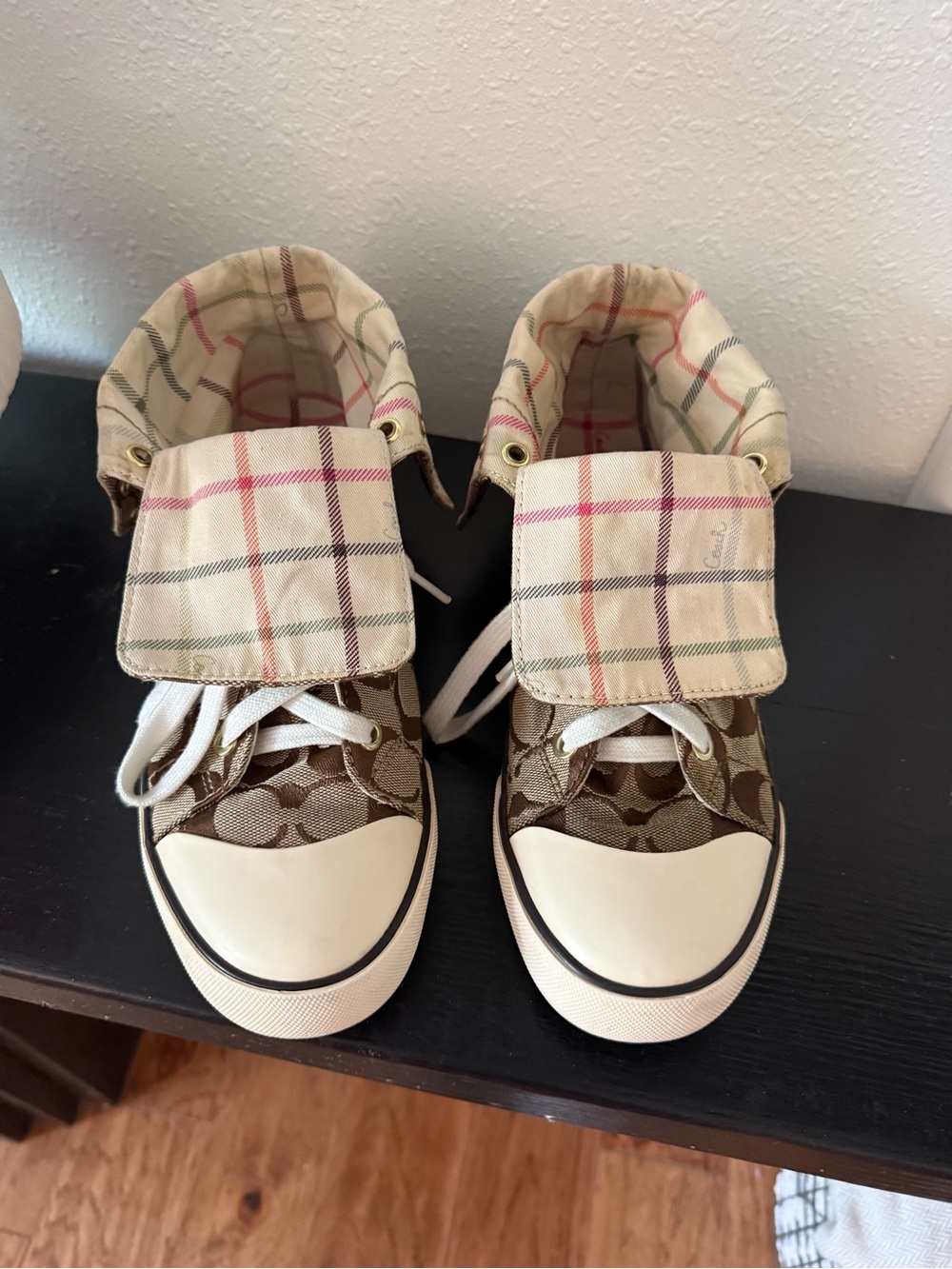 Coach Bonney High Top Foldover Sneakers SZ 8 - Picture 2 of 6